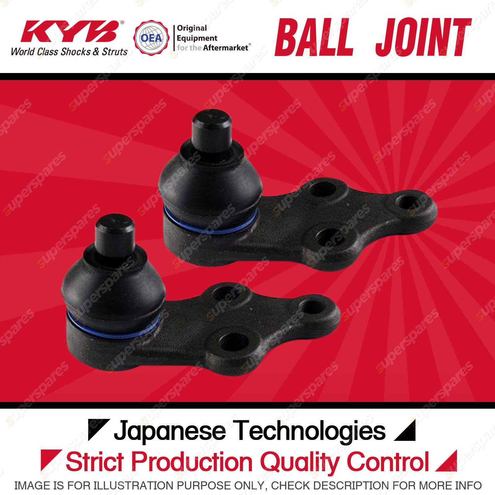 2 Pcs KYB Front Lower Ball Joints for Kia Sportage SL SUV 2.0L 2.4L 20102013