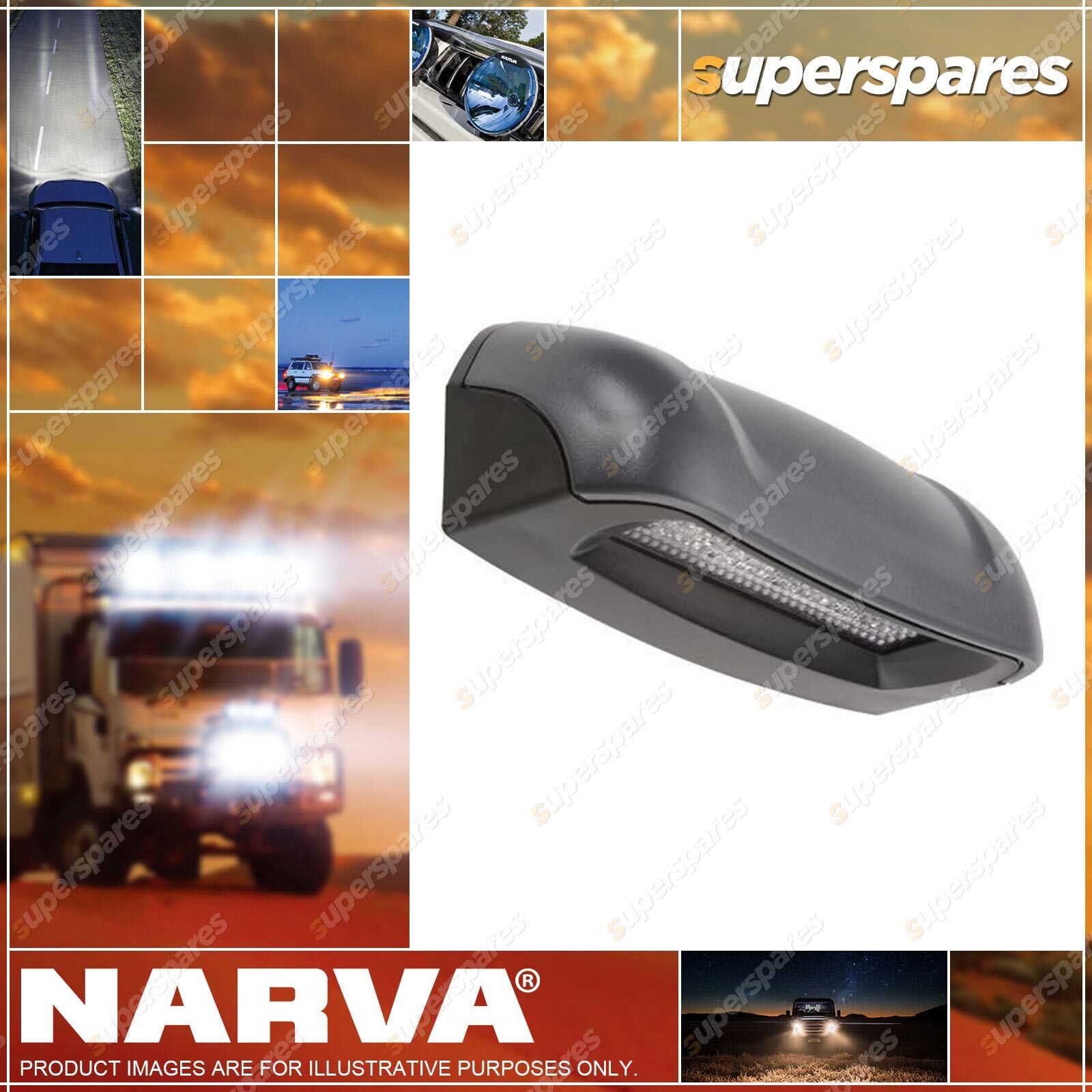 Narva LED Licence Plate Lamp In Grey Black Housing 10-30 Volt 90862