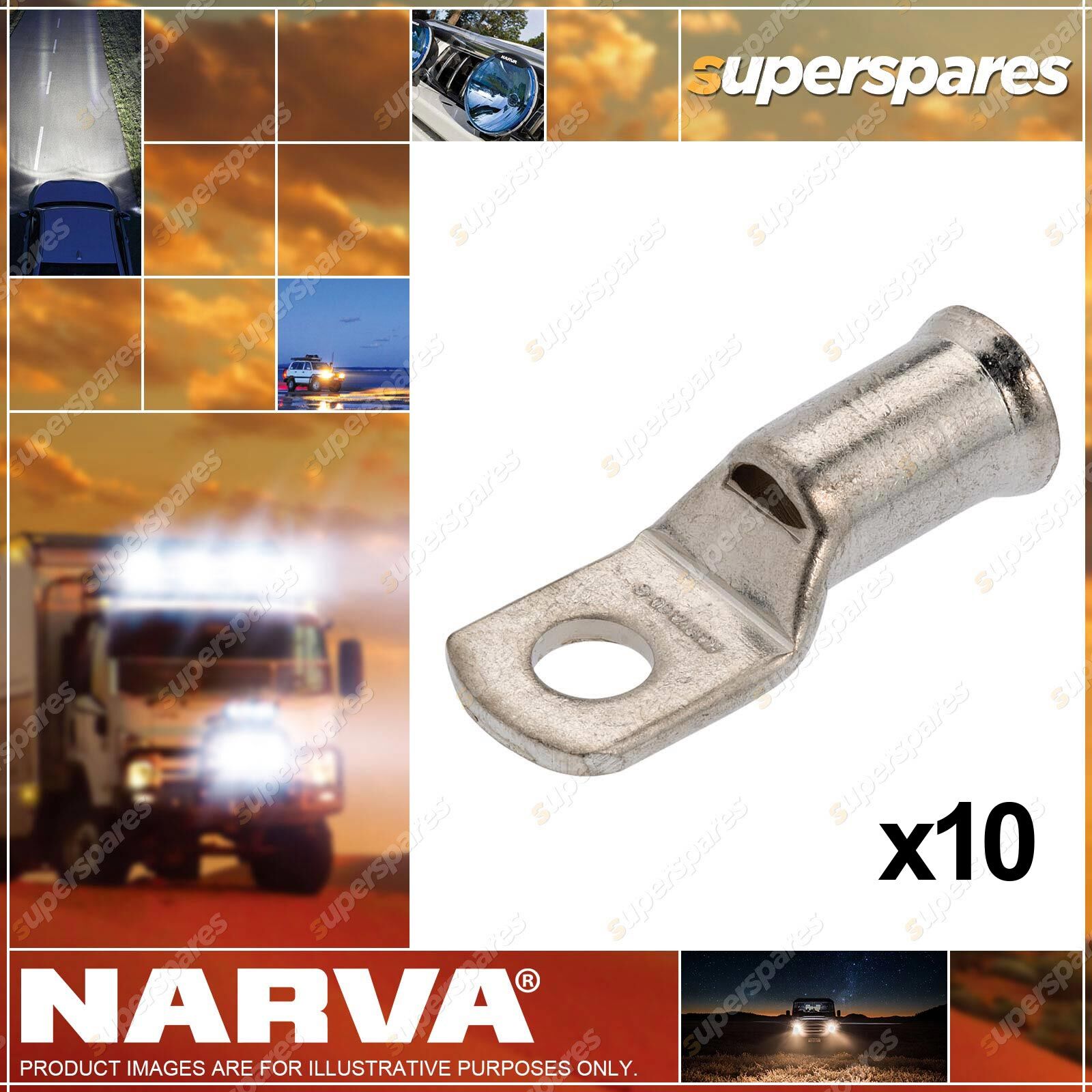 Narva Battery Cable Lugs Eyelet 35mm2 6mm Stud 2 Bs Dual 4WD 4X4 57132