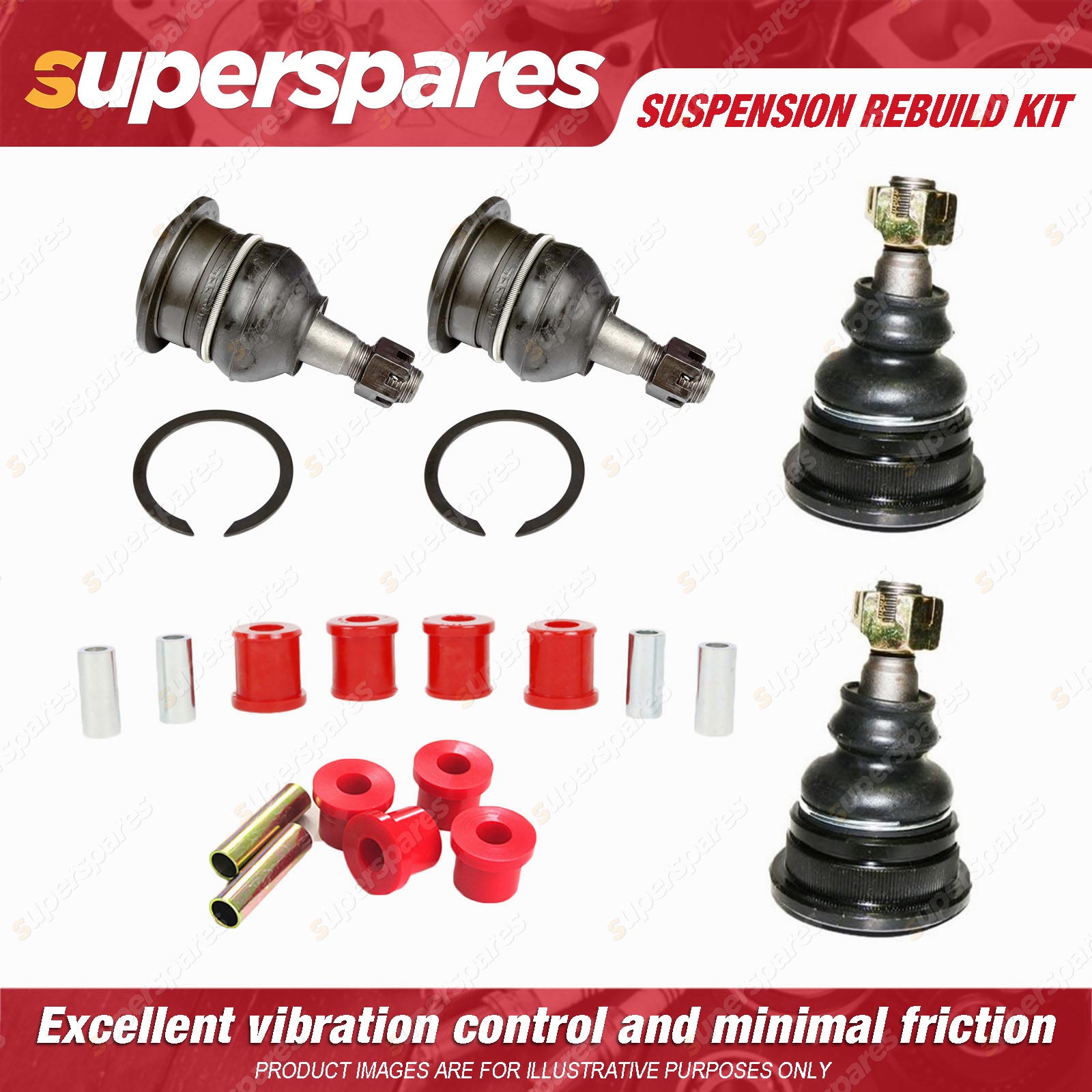 Nolathane Lower Upper Control Arm Bush Ball Joint kit for NISSAN NAVARA