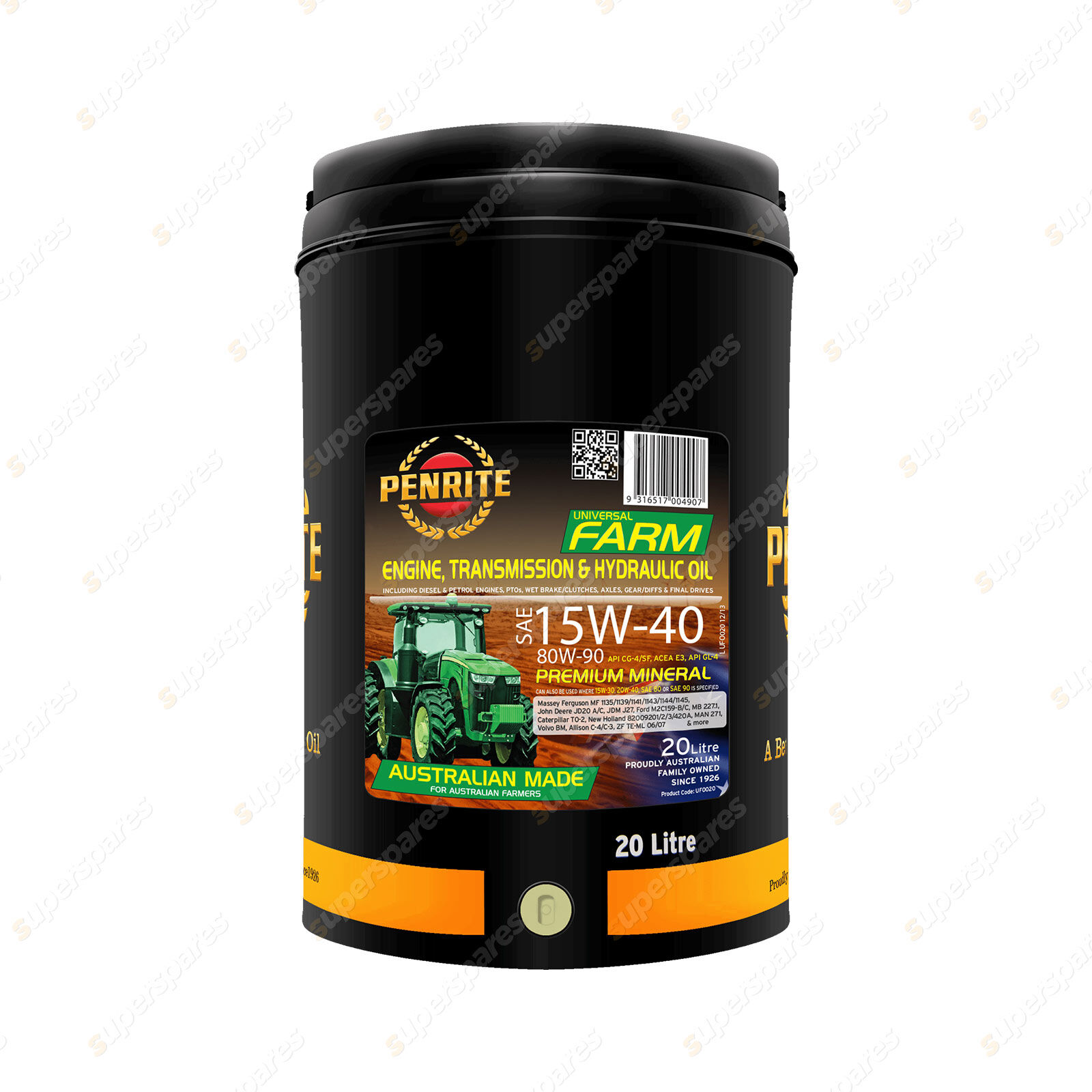 Penrite Farm Oil 15w 40 Premium Mineral Super Tractor Oil Universal 20l