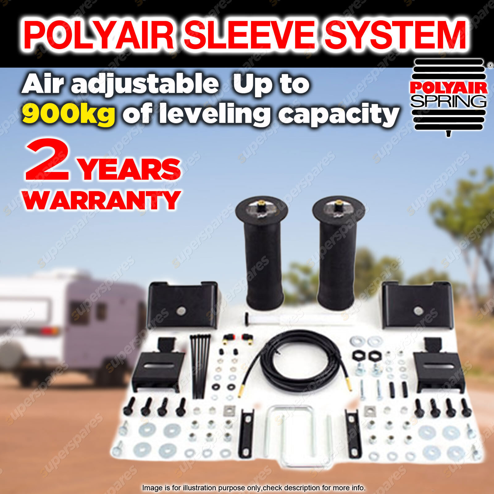 Polyair Sleeve Air Bag Suspension Kit 900kg for JEEP CHEROKEE SPORT CLASSIC