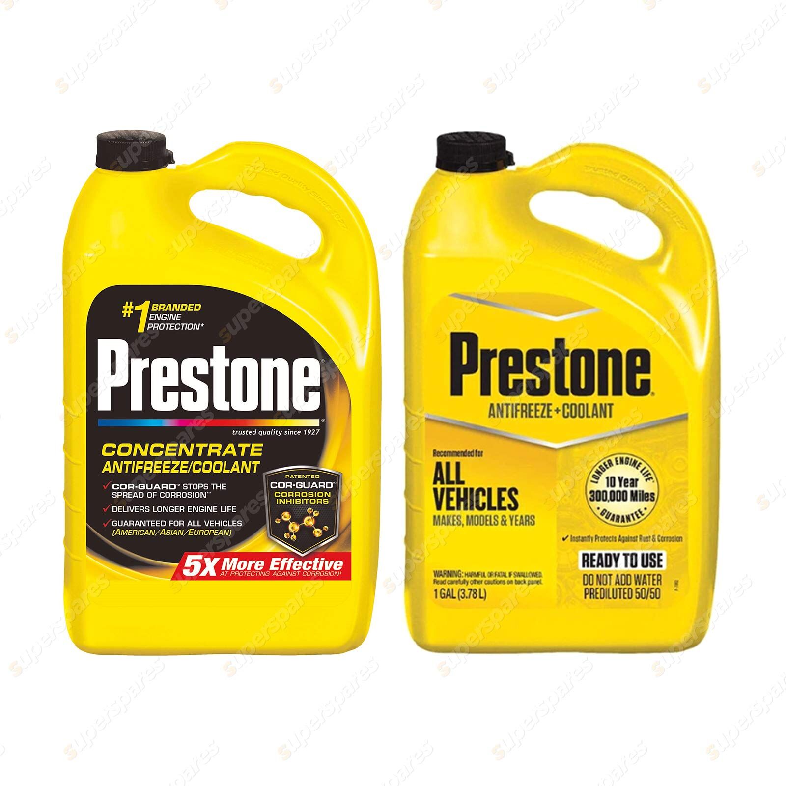 Prestone 3.78L Concentrated Antifreeze and 3.78L 50/50 Antifreez Coolant