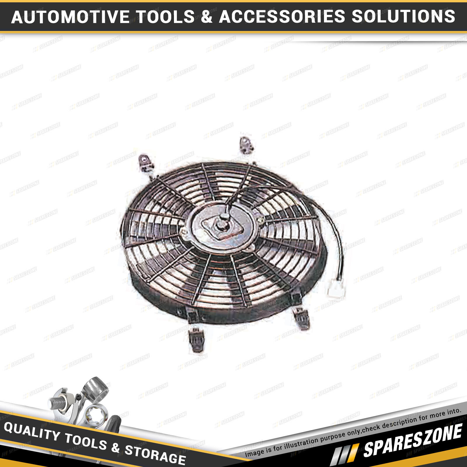 Jetco 12 Inch 12V 80W Universal Cooling Fan 5.5 Amp 1950rpm Pull Only