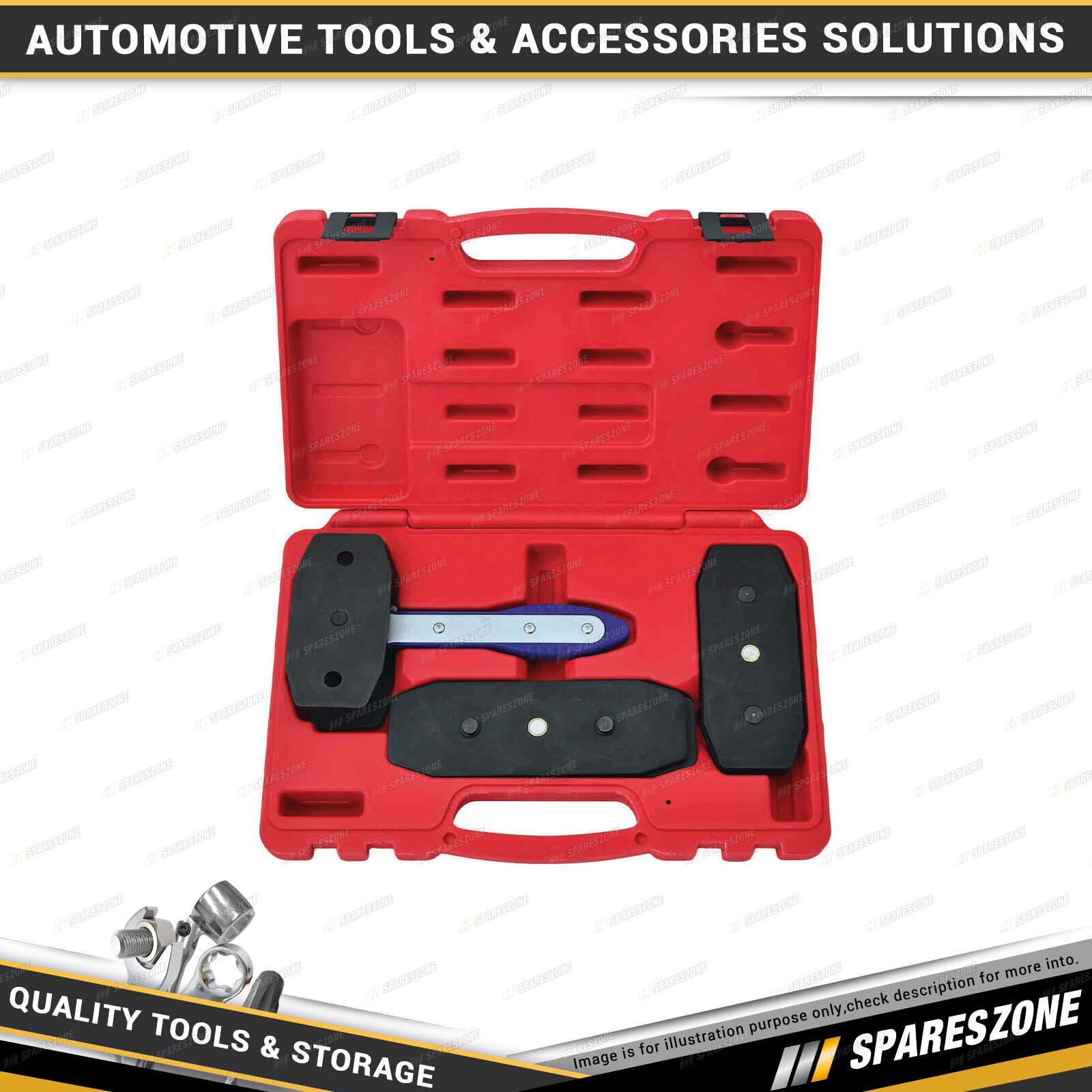 PK Tool Brake Caliper Spreader Ratchet Design Multi Piston with 3 Plates