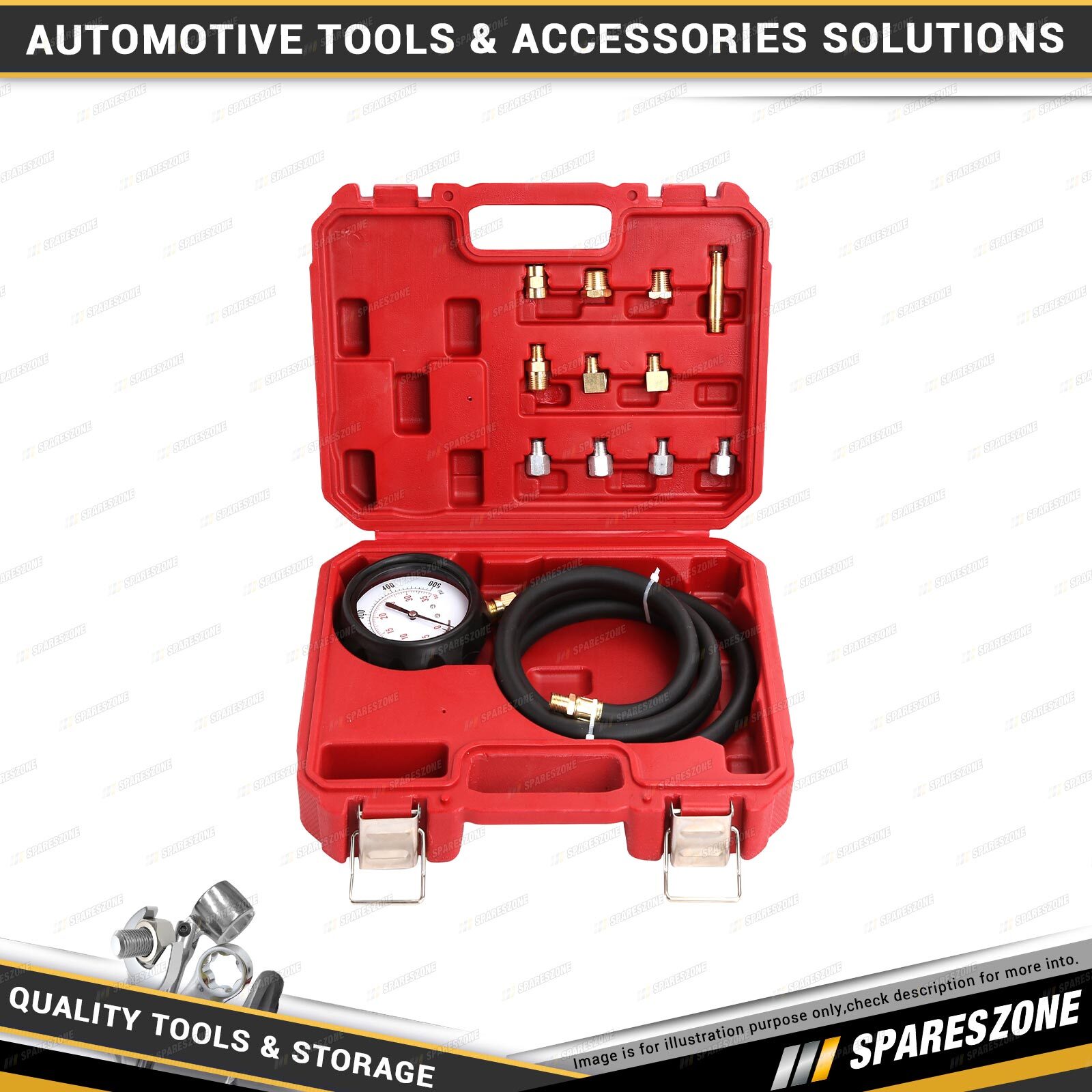 12 Pcs of PK Tool Oil Pressure Tester Kit 140psi Gauge 170cm Hose 11x