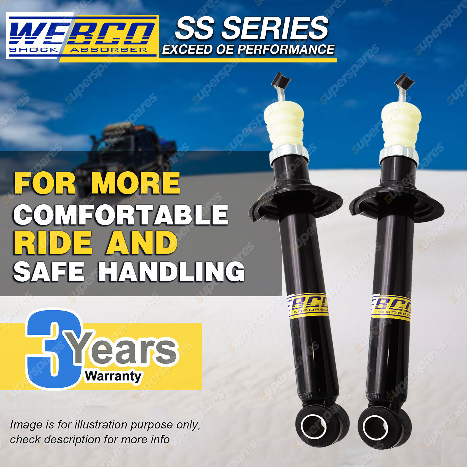 2 Rear WEBCO Pro Strut Shock Absorbers for Fit MITSUBISHI MAGNA TW