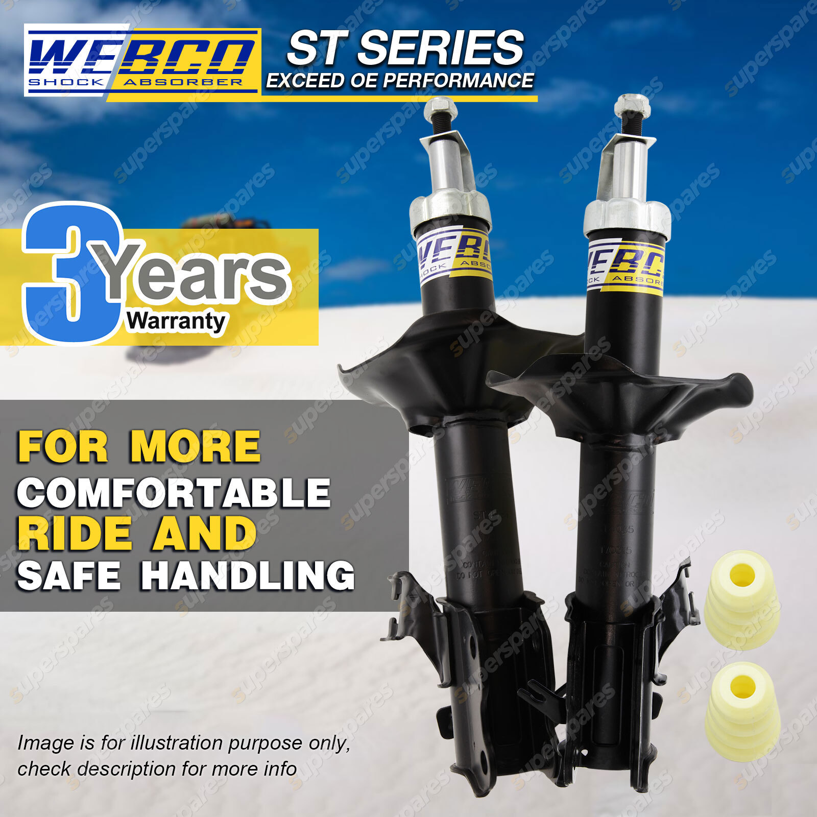 Front co Pro Shock Absorbers for NISSAN PULSAR N16 1.6 1.8 Q ST Sedan Hatch