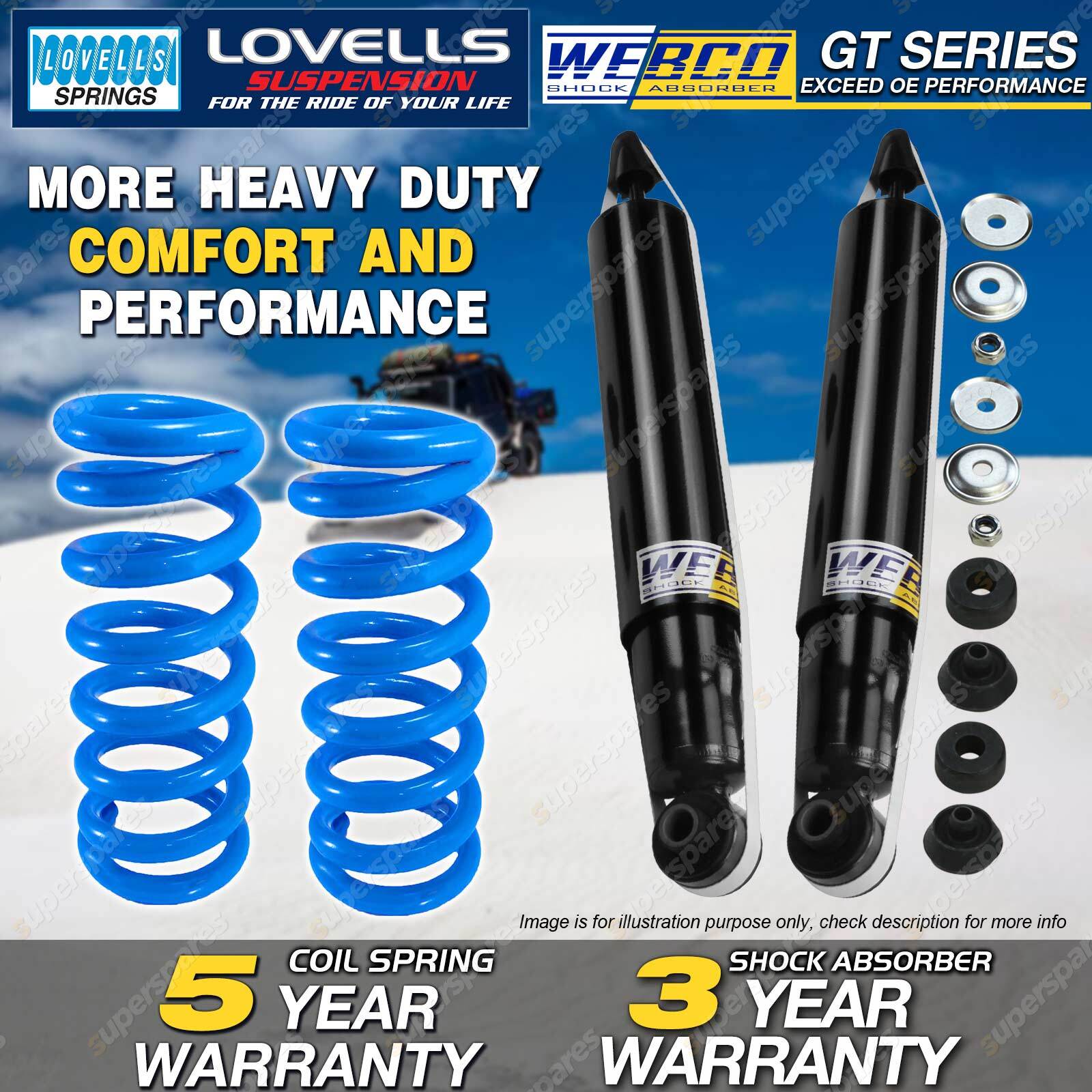Rear co Shock Absorbers Lovells STD Springs for HOLDEN Commodore VT