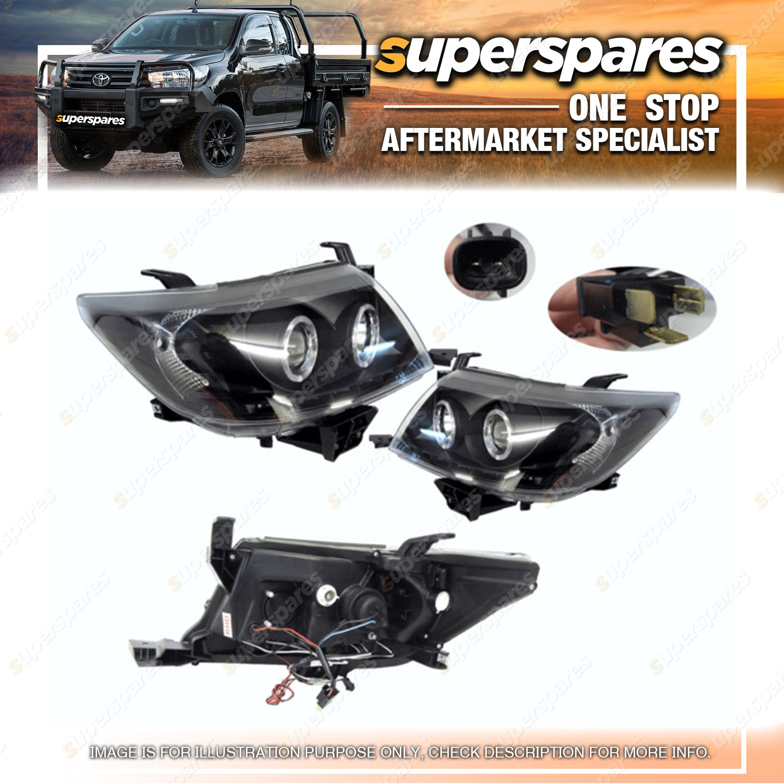 Projector Led Headlight Set for Toyota Hilux TGN16 26 KUN16 26 GGN15 25