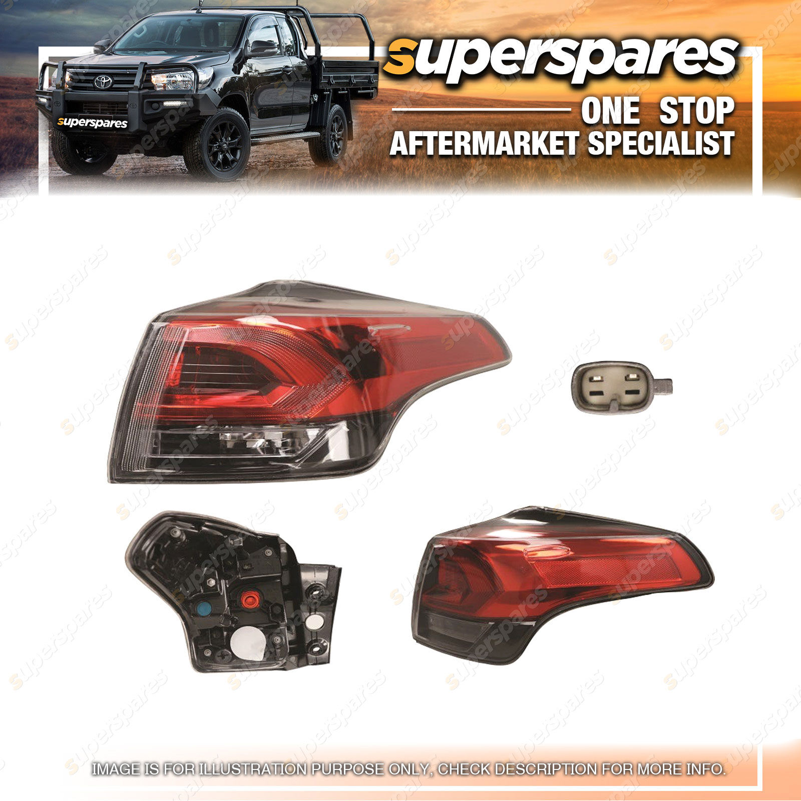 Superspares RH Outer Tail Light for Toyota Rav 4 ALA49 ASA44 ZSA42 2015 ...