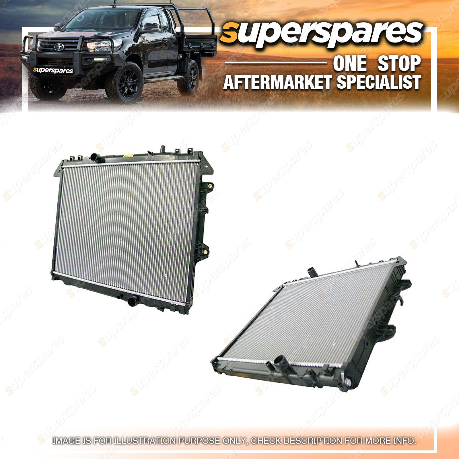 Kun25 Radiator Fire 1 Piece of Superspares Radiator for Toyota Hilux KUN 04/2005-06/2015