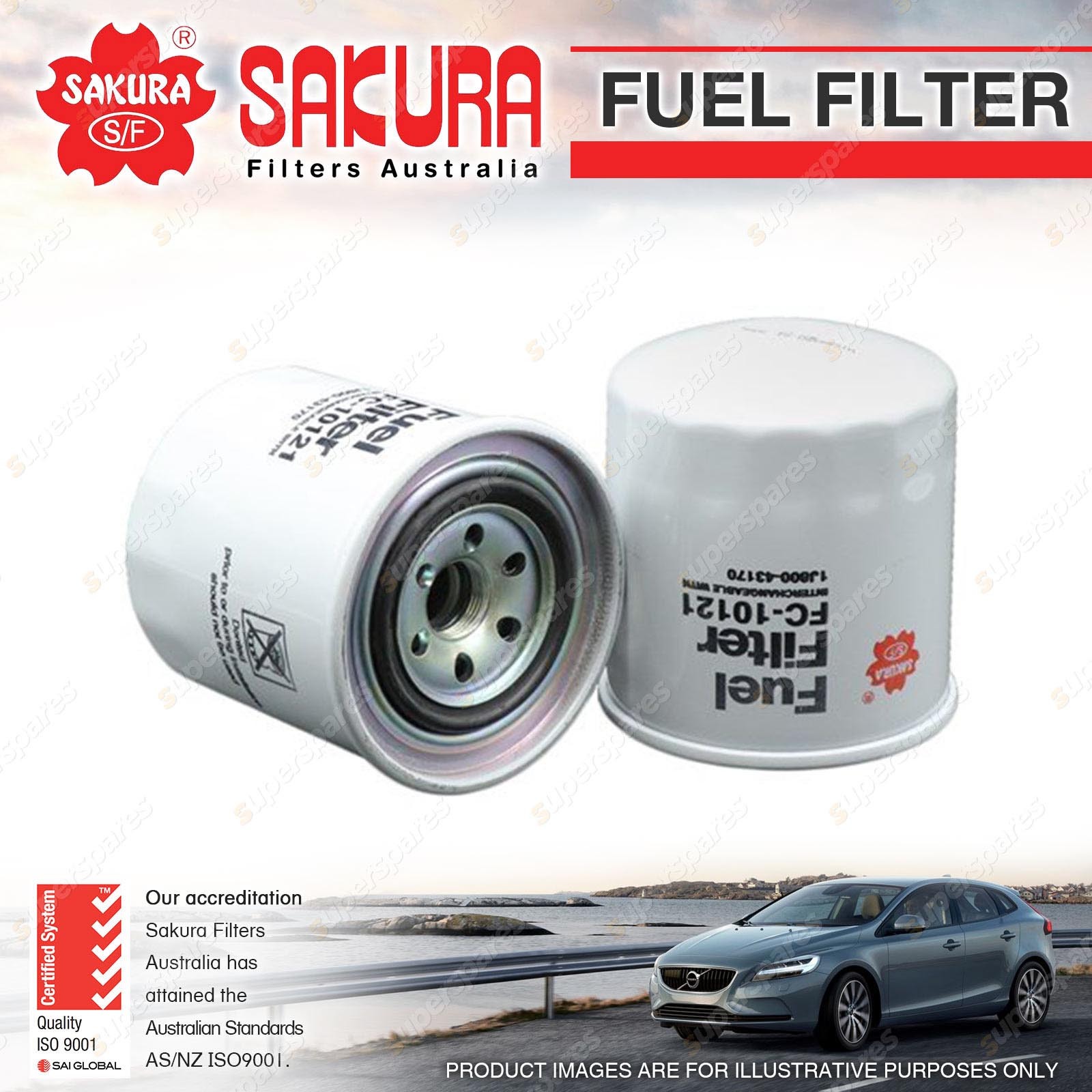 Sakura Fuel Filter for Kubota Tractor L4060 M6060 MX5200 4Cyl 2013On