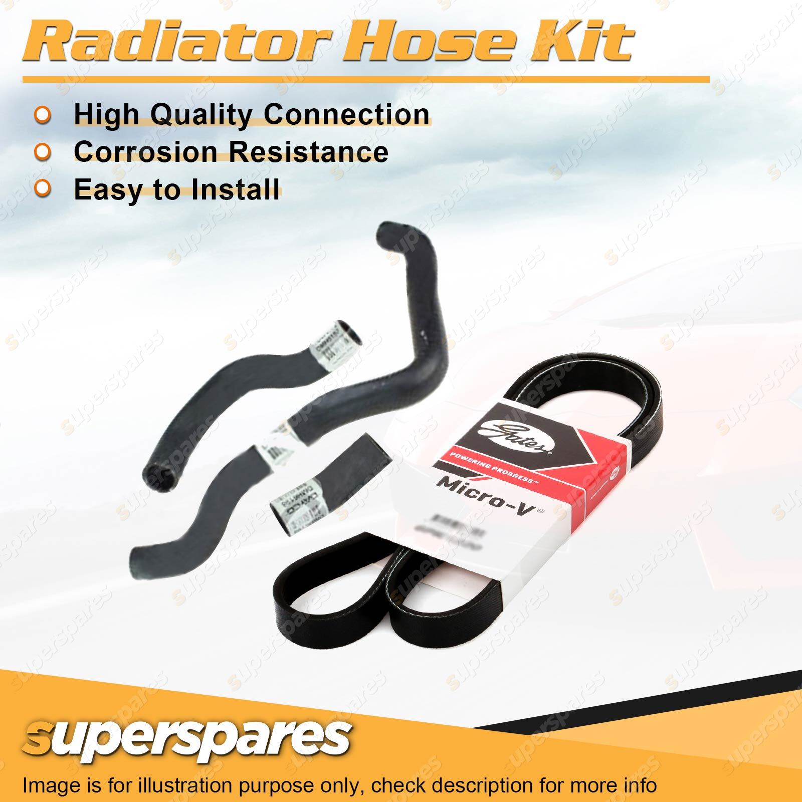 Radiator Hose + Gates Drive Belt Kit for Ford Ranger PX 3.2L P5AT 2011