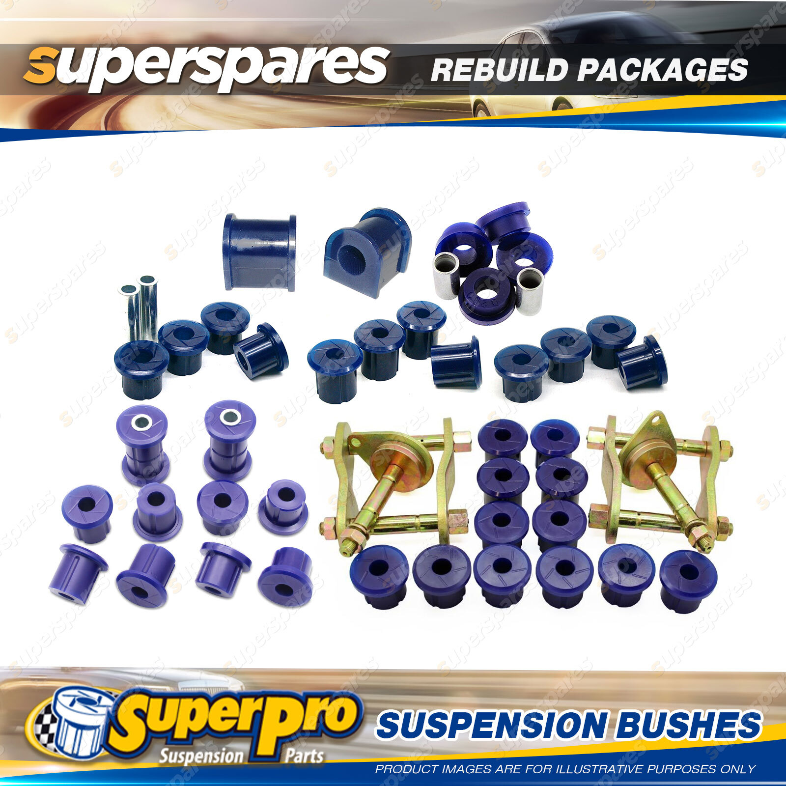 Superpro Leaf Spring Bushing Kit | Toyota Land Cruiser 60s-80s (KIT020HK) main image 0