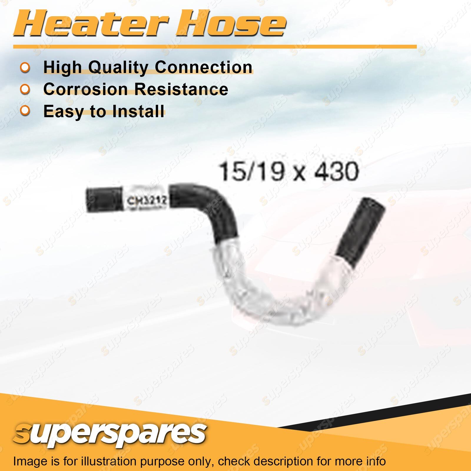 Heater Inlet Hose 15/19 x 430mm for Nissan Patrol GU UELY61 UENY61