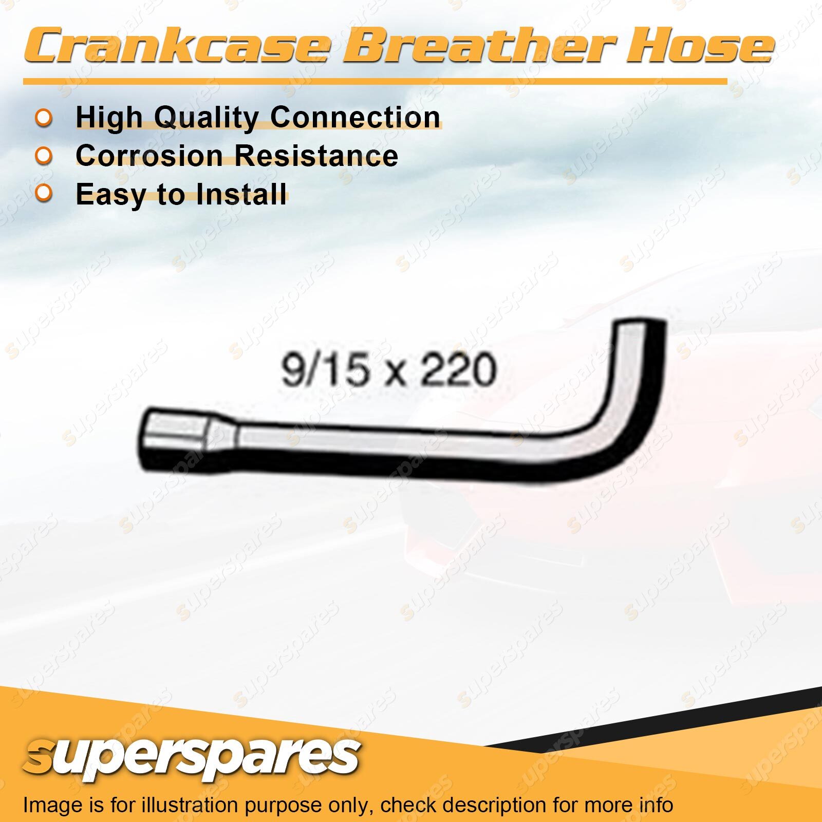 Crankcase Breather Hose 9/15mm x 220mm for Holden Commodore VL Berlina