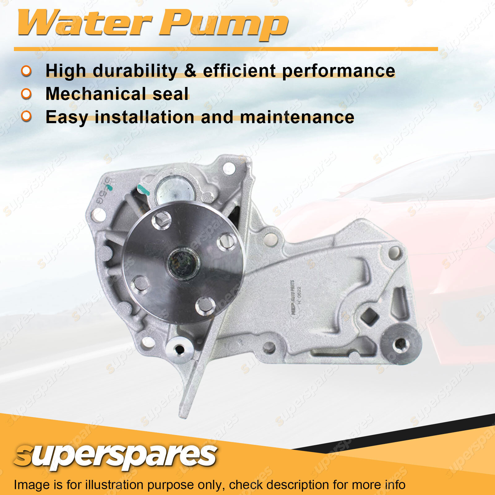 Water Pump for Ford Ecosport Bk Fiesta WQ WS ZETEC WT WZ Focus LW Kuga TF Superspares