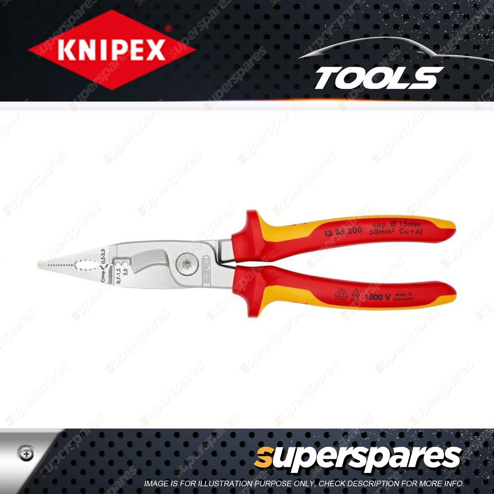 Knipex Elec Installation Plier 6 Function in 1 Chromeplated Pliers