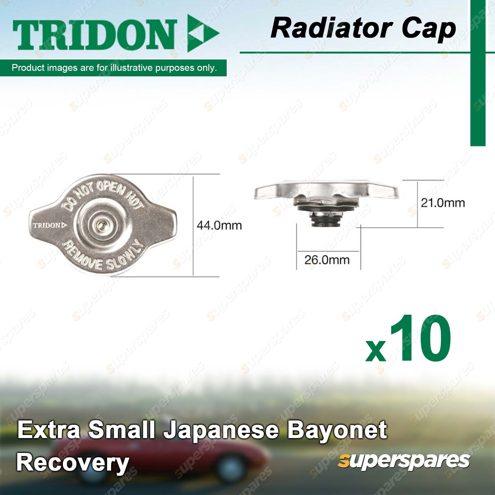 10x Tridon Recovery Radiator Cap for Daihatsu Mira Move Pyzar Sirion ...