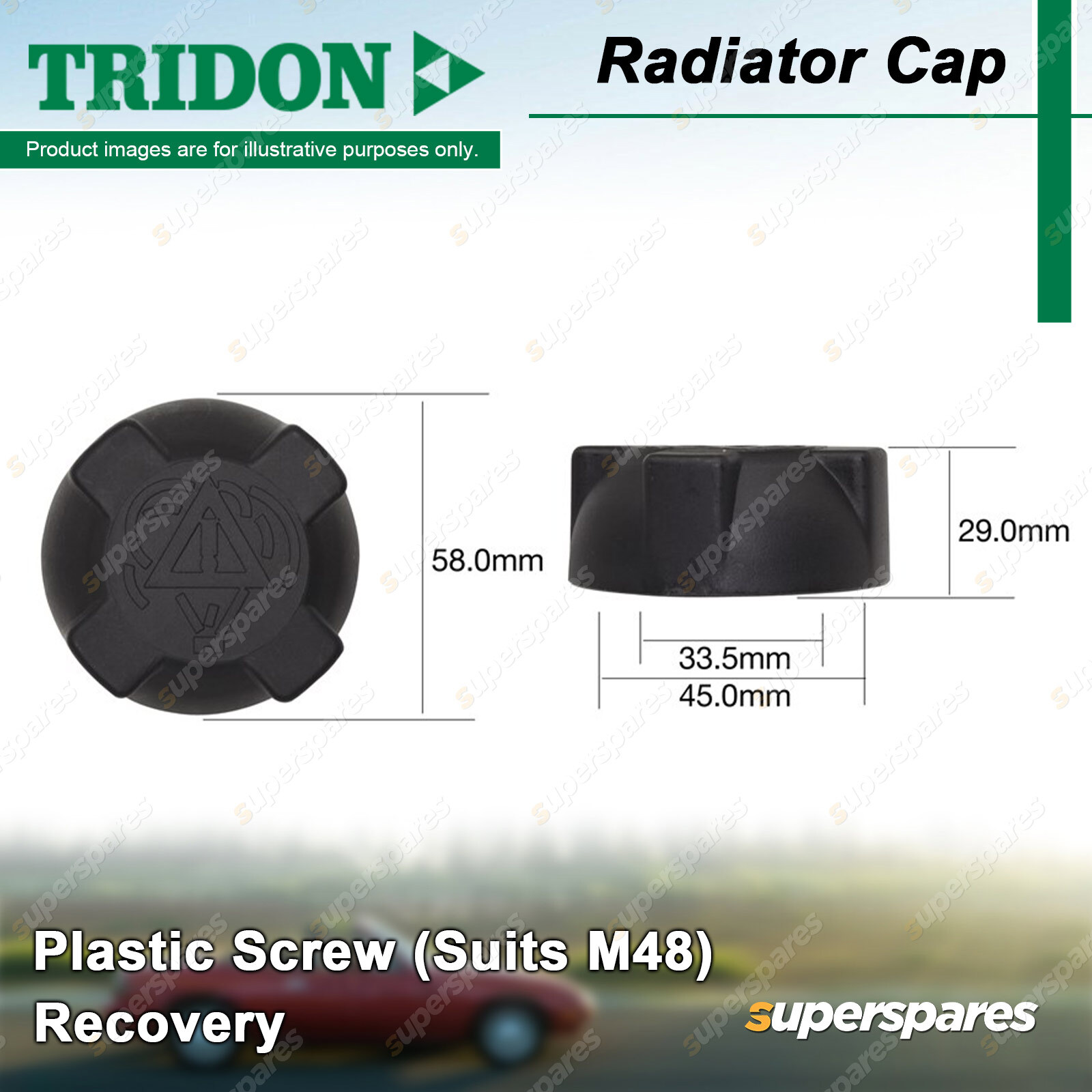 Tridon Recovery Radiator Cap Suits M48 for Porsche Boxster 986 2.5L ...