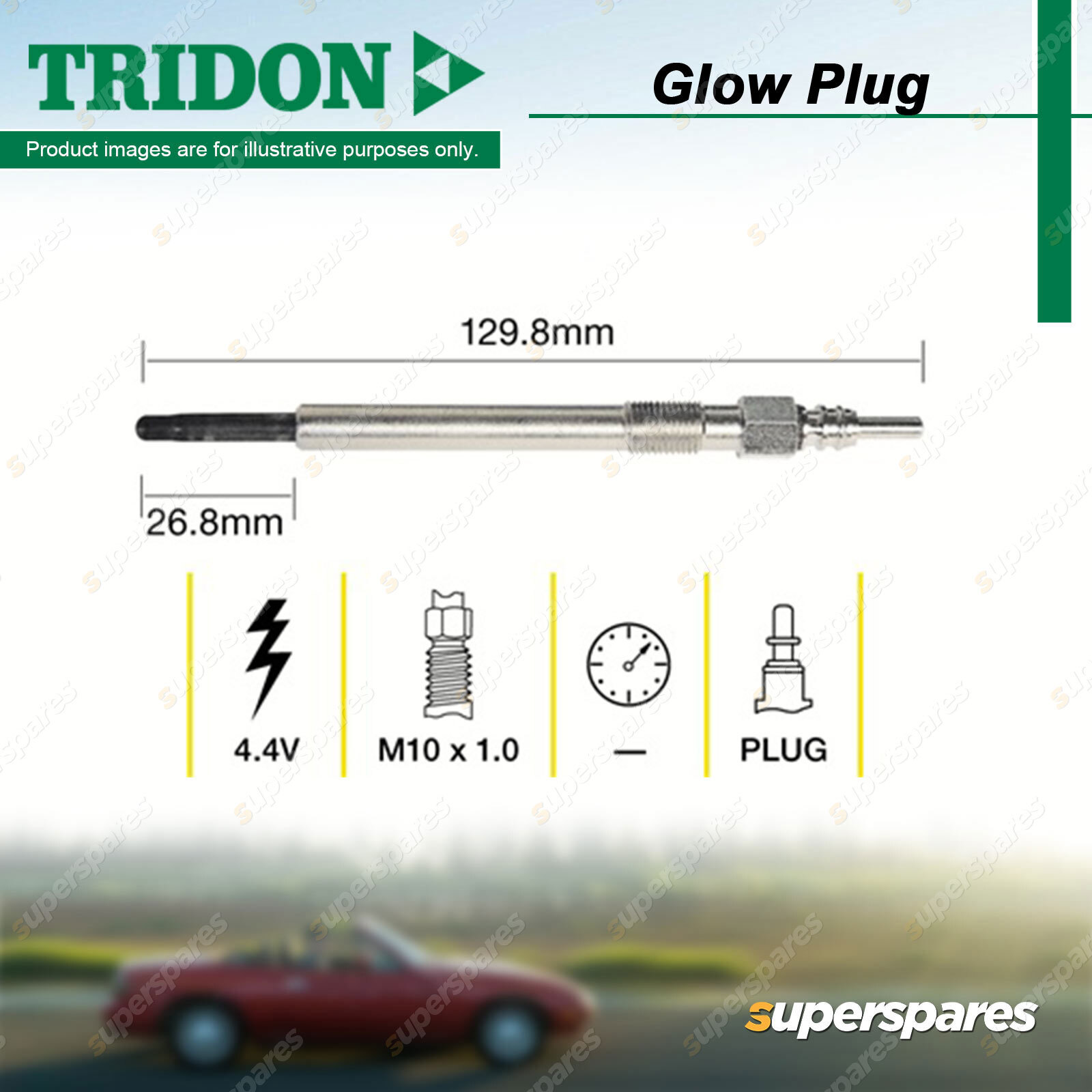 Tridon Glow Plug for Audi A1 8X A3 8P 8V A4 8K B8 B9 A5 8T A6 C7 A7 4G A8 D4