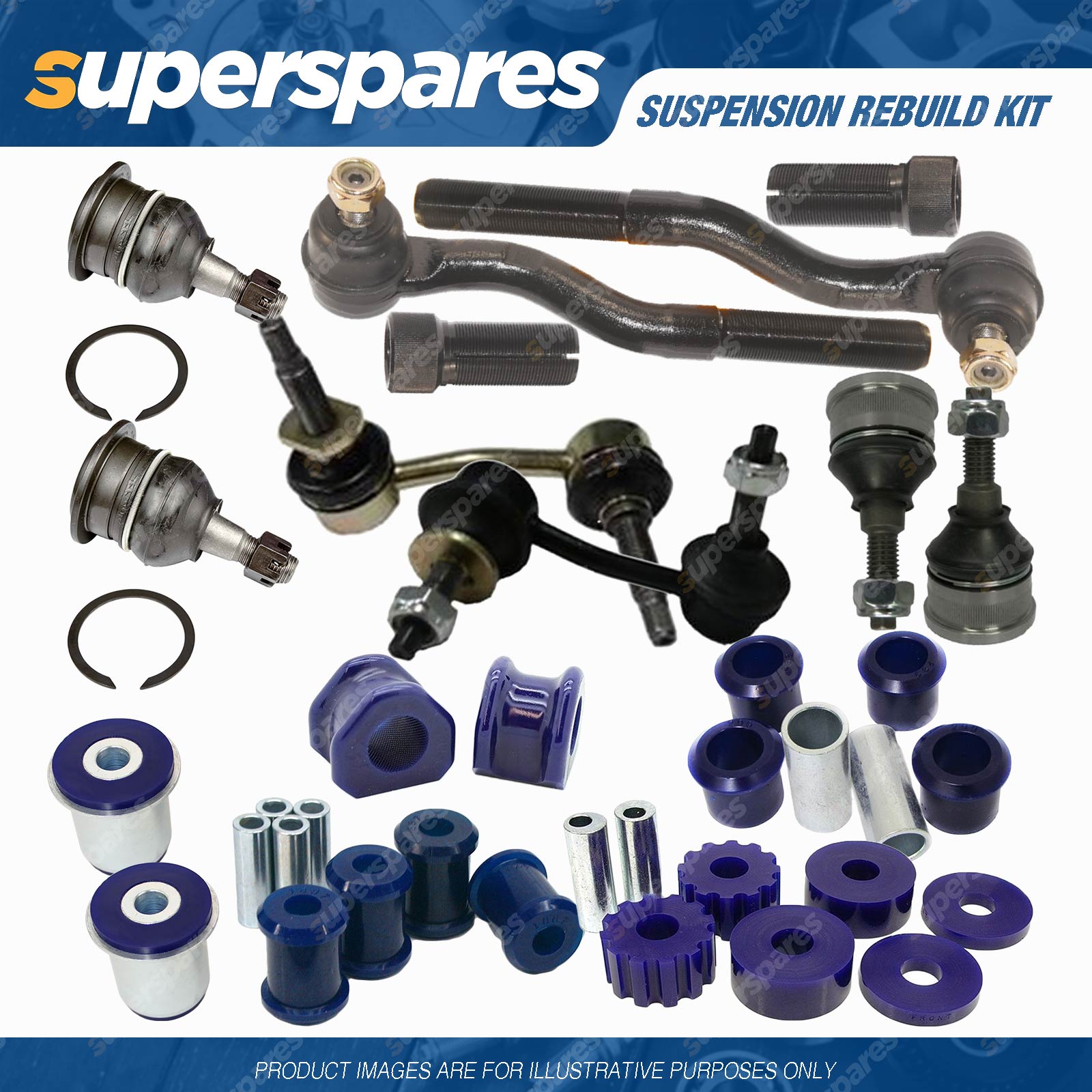 PolyPro Front Suspension Rebuild Kit Link Bush Ball Joints for FORD FALCON BA BF