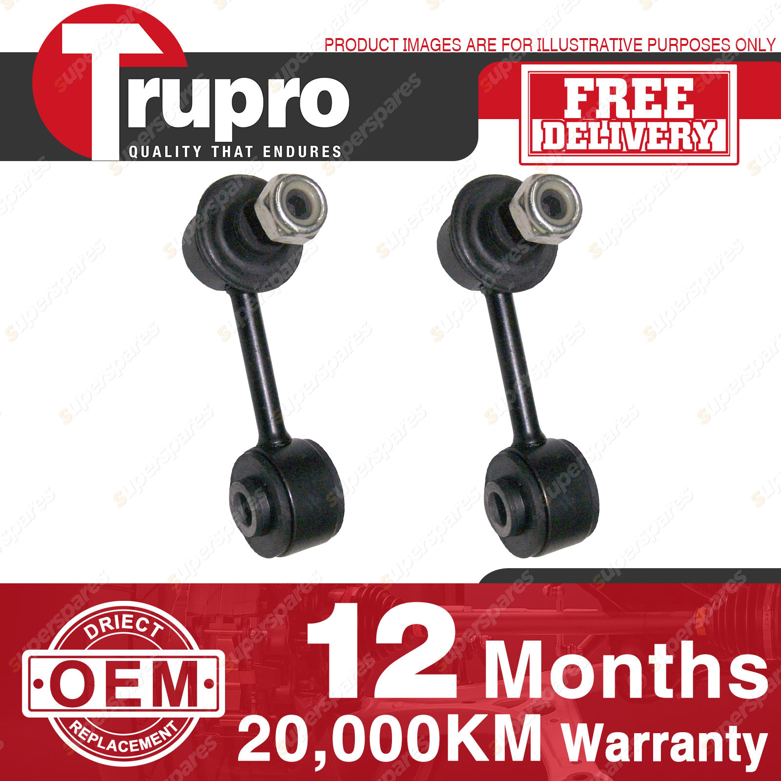 2 PCS TRUPRO REAR SWAY BAR LINKS for MAZDA 6 SERIES 6 GG GY 0207