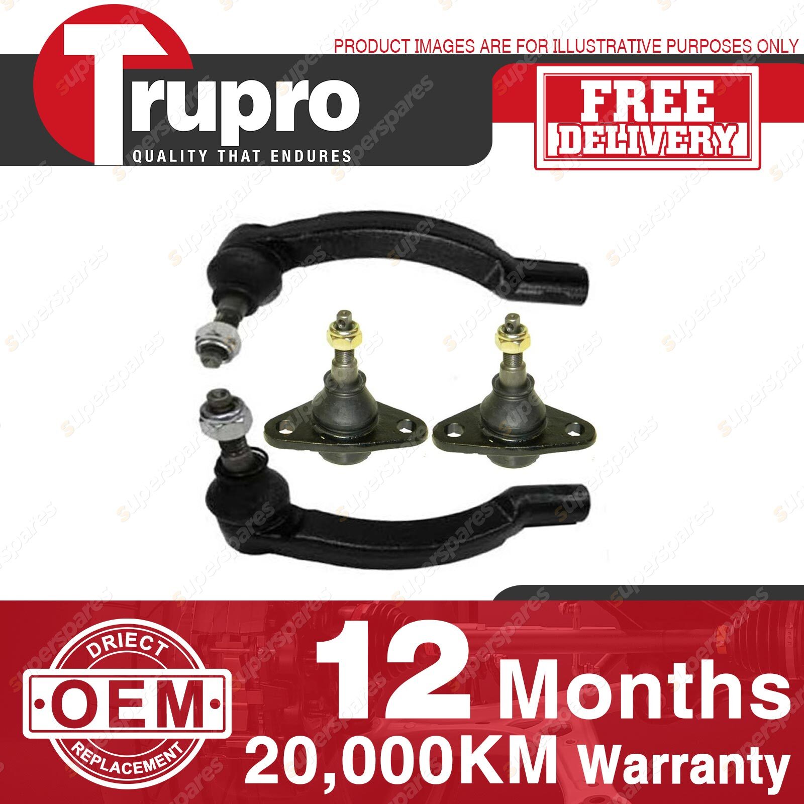 Trupro Ball Joint Tie Rod End Kit for VOLVO 960 S80 S90 V90 XC90 952005 TruPro