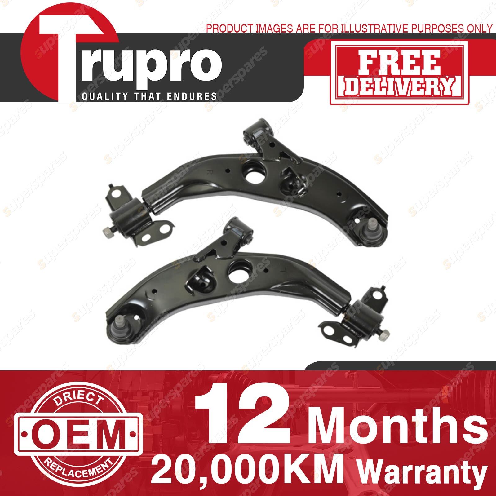 2x Trupro Front Lower Control Arms for Mazda 626 GD GE GV 2.2L 84KW