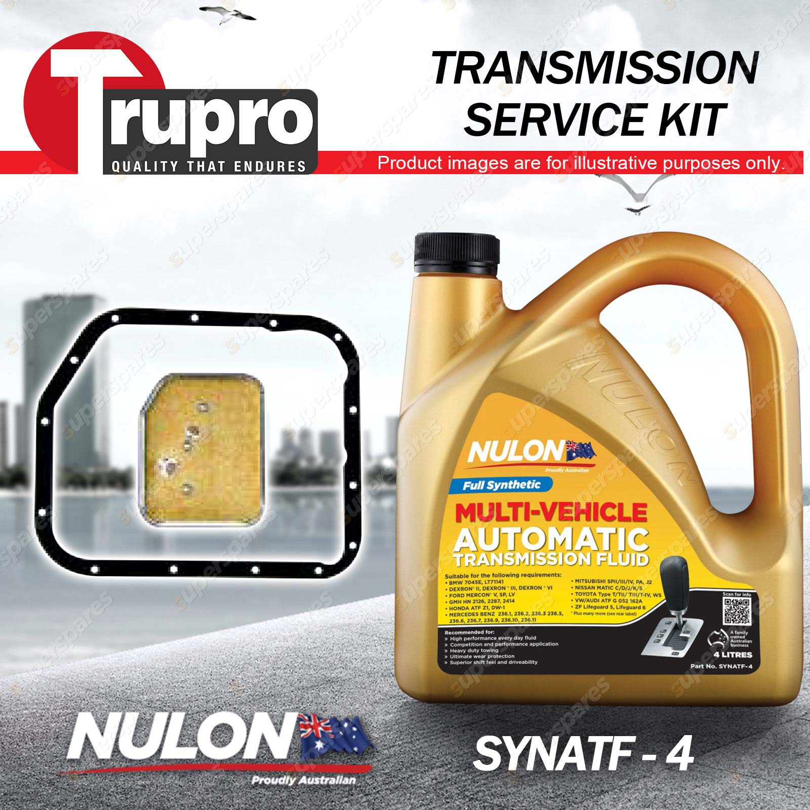 Nulon SYNATF Transmission Oil + Filter Service Kit for Jeep Wrangler TJ  96-03