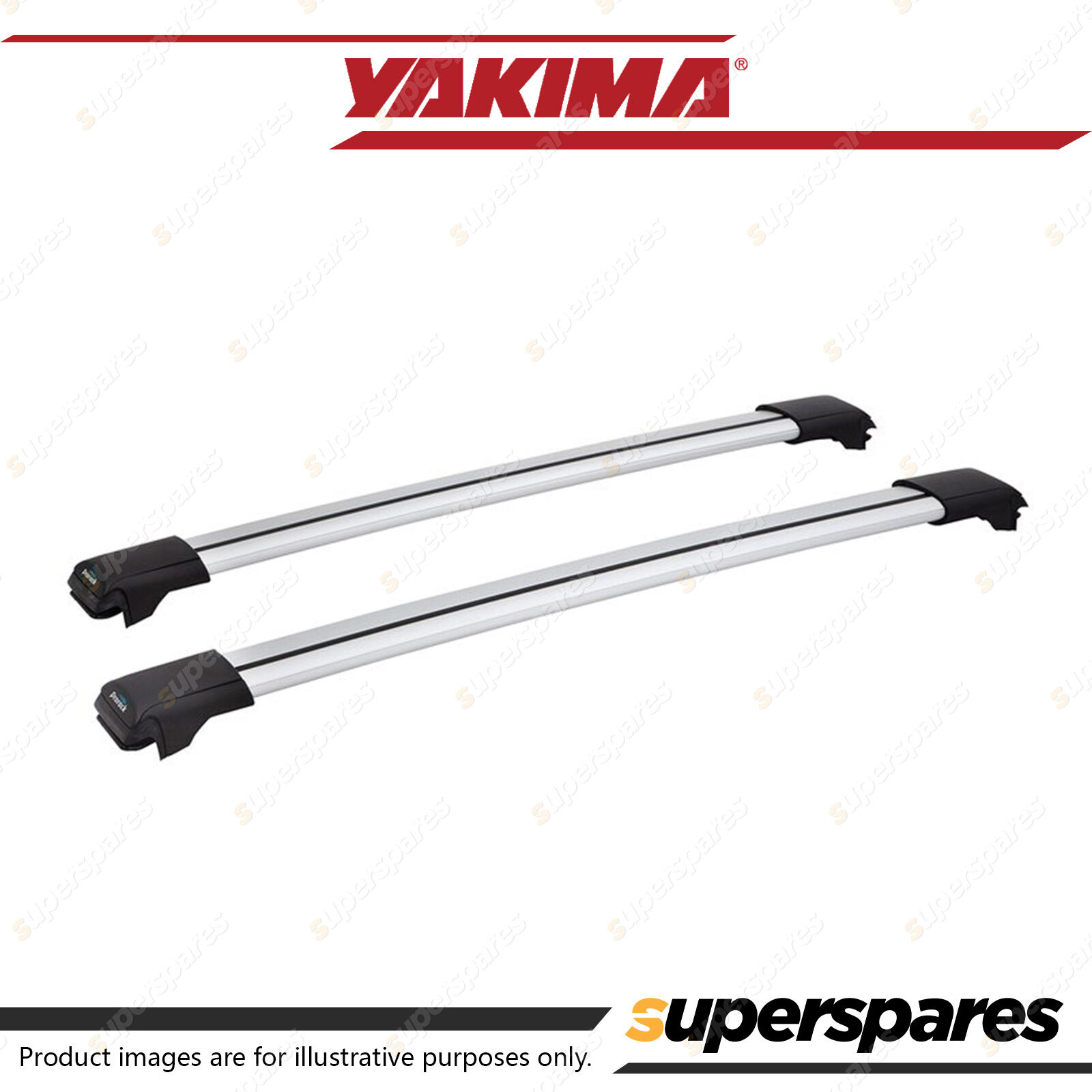 x Yakima Aero Rail Bar Silver 98 108cm Roof Rack Bar Low