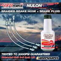 3 F+R Braided Brake Hoses BF3 Fluid for Hilux LN106 RN105 YN106 88-95 2"-3" Lift