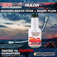 Fr Braided Centre Brake Hose + Nulon Fluid for Toyota Landcruiser BJ 70 73 74 75