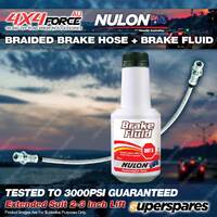 Fr Braided L/R Brake Hose + Nulon Fluid for Toyota Hilux RN105 RN36 RN46 2"-3"