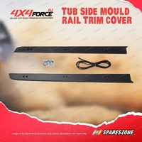 2 Pcs 4X4FORCE Tub Side Mould Rail Trim Cover for Ford Ranger Next Gen T9 22-ON