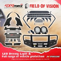 4X4FORCE Armor Bullbar Skid Plate LOOP lights Side Steps for Toyota Hilux Revo