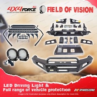 4X4FORCE Safari Shield U Loop Bullbar Lights Side Steps for Mazda BT-50 11-20