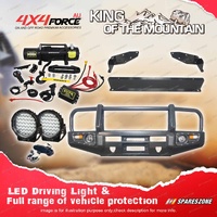 4X4FORCE Premium Armor 3 Loop Bumper Bullbar Lights Winch for Toyota Prado 90