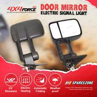 2 x Door Mirrors with Electric Signal Light On Black Cover for Isuzu D-Max 02-11