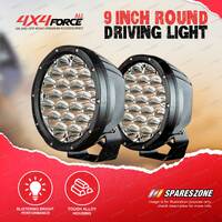 Pair 4X4FORCE 9 inch Round Driving Lights - 4x4 Off Road Premium Quality