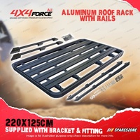 220 x 125cm Alloy Roof Rack Platform & Rails & Bracket for Ford Everest 22-on