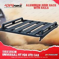 Universal 150x125cm Aluminium Alloy Roof Rack Flat Platform & Rails for Dual Cab