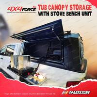Tub Canopy Storage with Passenger Side Stove Bench Unit for Pickup Truck 4WD