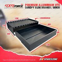 4X4FORCE Premium Aluminium 1200mm Wide Ute Canopy Slide Drawer / Bench