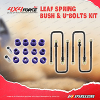 4X4FORCE Leaf Spring U-Bolts + Polyurethane Bush Kit for Nissan Navara D21 D22