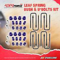 Front + Rear U-Bolts & Polyurethane Bush Kit for Toyota 4 Runner All Leaf Front