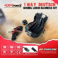 3-Meter 1-Way Deutsch Wiring Loom Harness Kit With Toggle ON/OFF Switch Fuse 30A