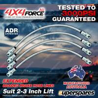 4 F+R Braided Brake Hoses Lines for Toyota Hilux KUN26 04-on With VSC 2"-3" Lift