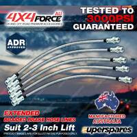 5x F + R Braided Brake Hoses for Toyota Landcruiser Prado VZJ90 VZJ95 2"-3" Lift
